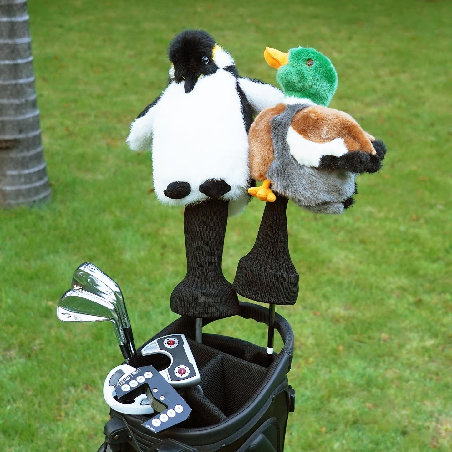 Funny Driver Headcover, Plush Golf Club Covers Long Neck, Animal Headcover, Fairway Wood Hybrid Headcover, Headcovers for Golf Clubs Fits Men and Women, Driver Headcover Animal for Present, Penguin