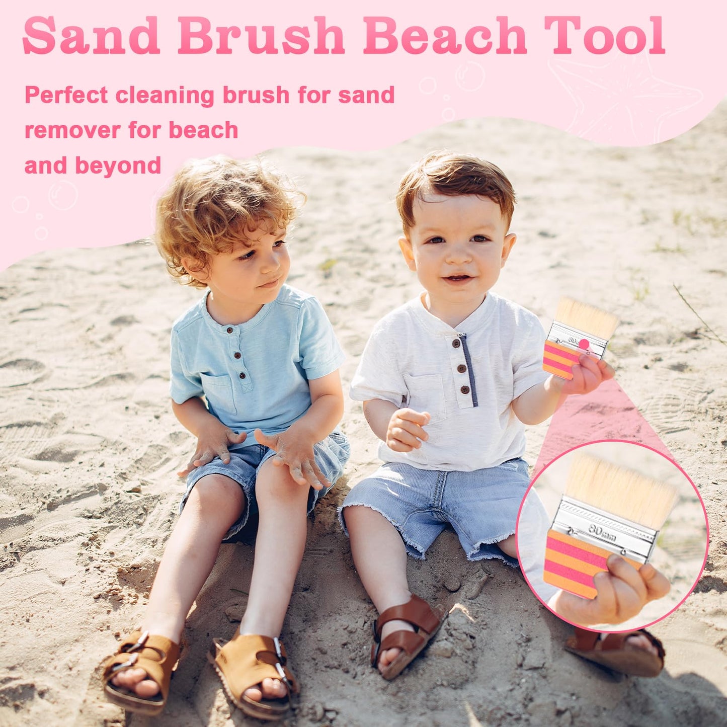 Sand Beach Cleaning Brush Sand Remover Brush Body Skin Cleaning Beach Accessories Soft Sand Off Brush for Vacation Lightweight & Portable Holiday Essentials(Stripe)