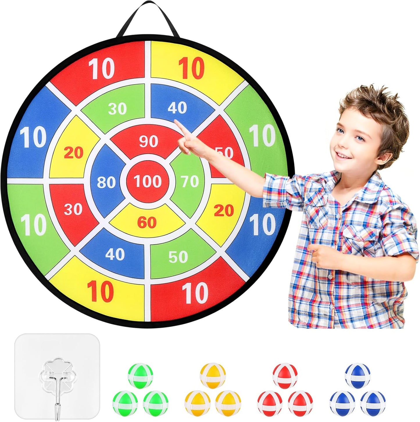 Accmor 29" Large Dart Board - Fun Outdoor Game for Kids with Sticky Balls | Ideal Birthday Gift for Ages 3-12