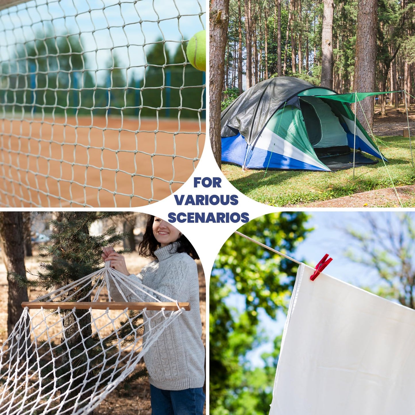 MERIANE 1/8inch 100FT Nylon Rope – Multipurpose Heavy Duty – Abrasion & UV Resistant – Ideal Use for Camping, Clothesline, Marine Rope, Flag Line - Shock Absorption Rope for Indoor Outdoor