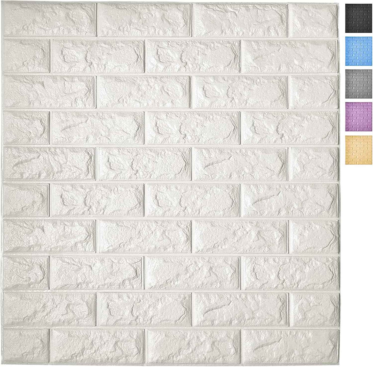 Faux Brick 3D Wall Panels - 10-Pack Peel and Stick Waterproof Foam Wallpaper in Red Brown for Bedroom, Bathroom, Kitchen