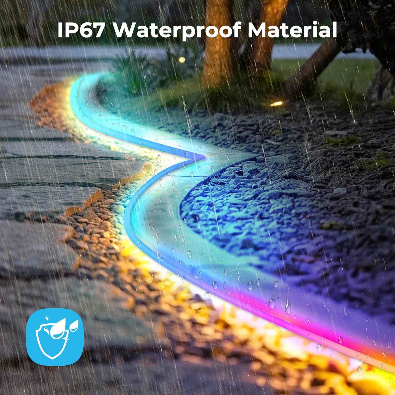 100FT Waterproof RGB LED Neon Rope Lights - App/Remote Control, Music Sync for Outdoor & Bedroom Decor