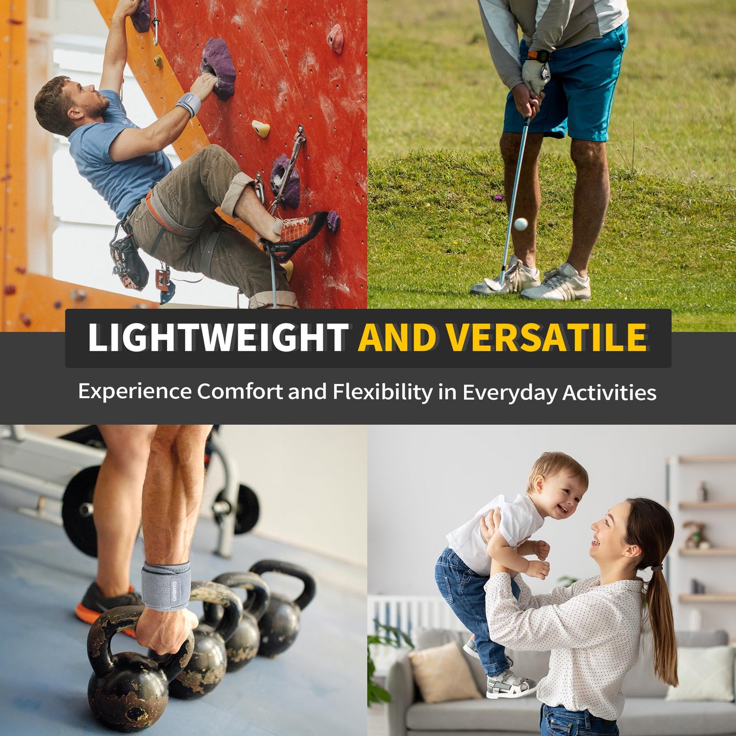 CAMBIVO Wrist Wraps for Men and Women 2 Pack, Adjustable Compression Wrist Brace for Carpal Tunnel, Wrist Support, Pain Relief, Lifting Straps for Fitness, Weightlifting, Gym Workout