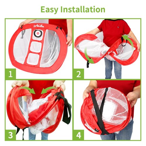 LONGCHAO Pop Up Golf Chipping Net with Hitting Mat, Indoor Golf Chipping Practice Net for Practice, Golfing Target Net for Backyard