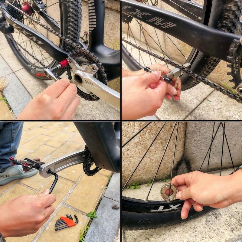 YBEKI Professional Bike Repair Tool Kit with Hard Case - Complete Maintenance Set for Mountain & Road Bikes, Includes Ratchet, Chain Tool, Crank Puller, Tire Bead Breaker, Multi-purpose Pliers