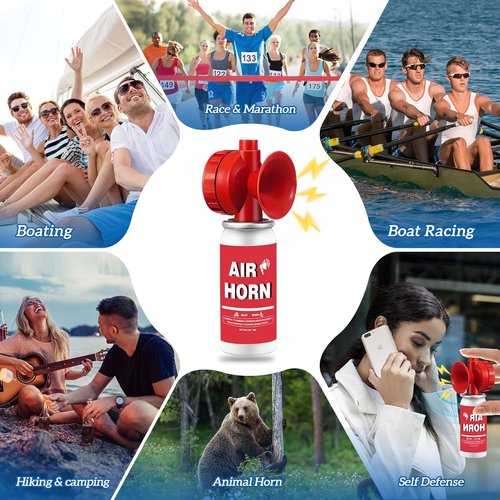 **Boat Air Horn | 130DB Loud Mini Safety Horn for Self Defense & Emergencies | 1.4oz, 2 Pack**