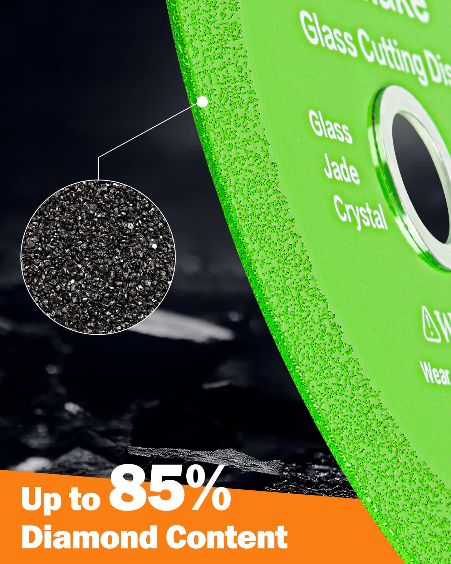 Allmake Glass Cutting Disc 4-1/2 Inch for Angle Grinder, 5pcs Tile Cutting Blade, Rock Slab Grinding Disc Diamond Cutter Saw Blade for Angle Grinder, Glass Tile Cutter Tool for Bottles Jade Crystal