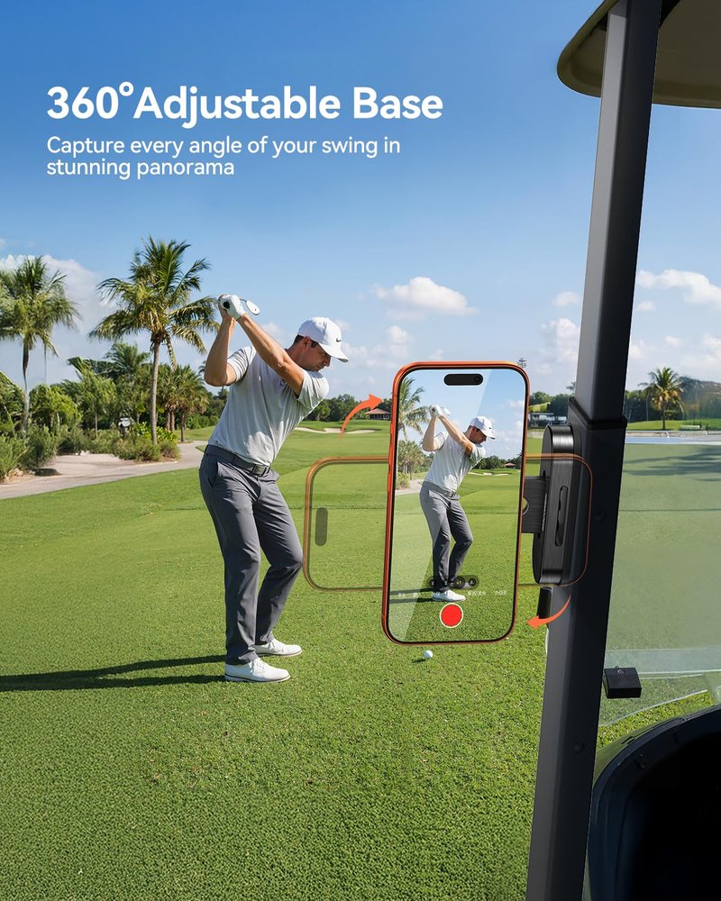 Rocoren Magnetic Golf Cart Phone Holder, Phone Mount Compatible with MagSafe iPhone 17-12, Golf Cart Accessories for EZGO, Club Car, Yamaha, Icon, Golf Gifts for Men Women Him Birthday Valentines Day