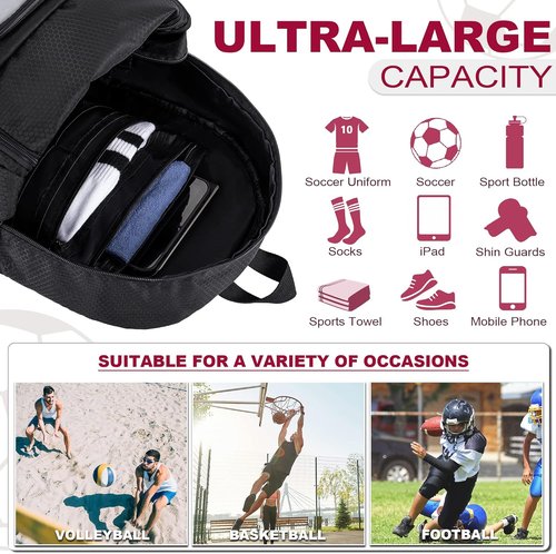 Himal Outdoors Soccer Backpack - Versatile Sports Bag with Cleat Compartment for Football & Volleyball