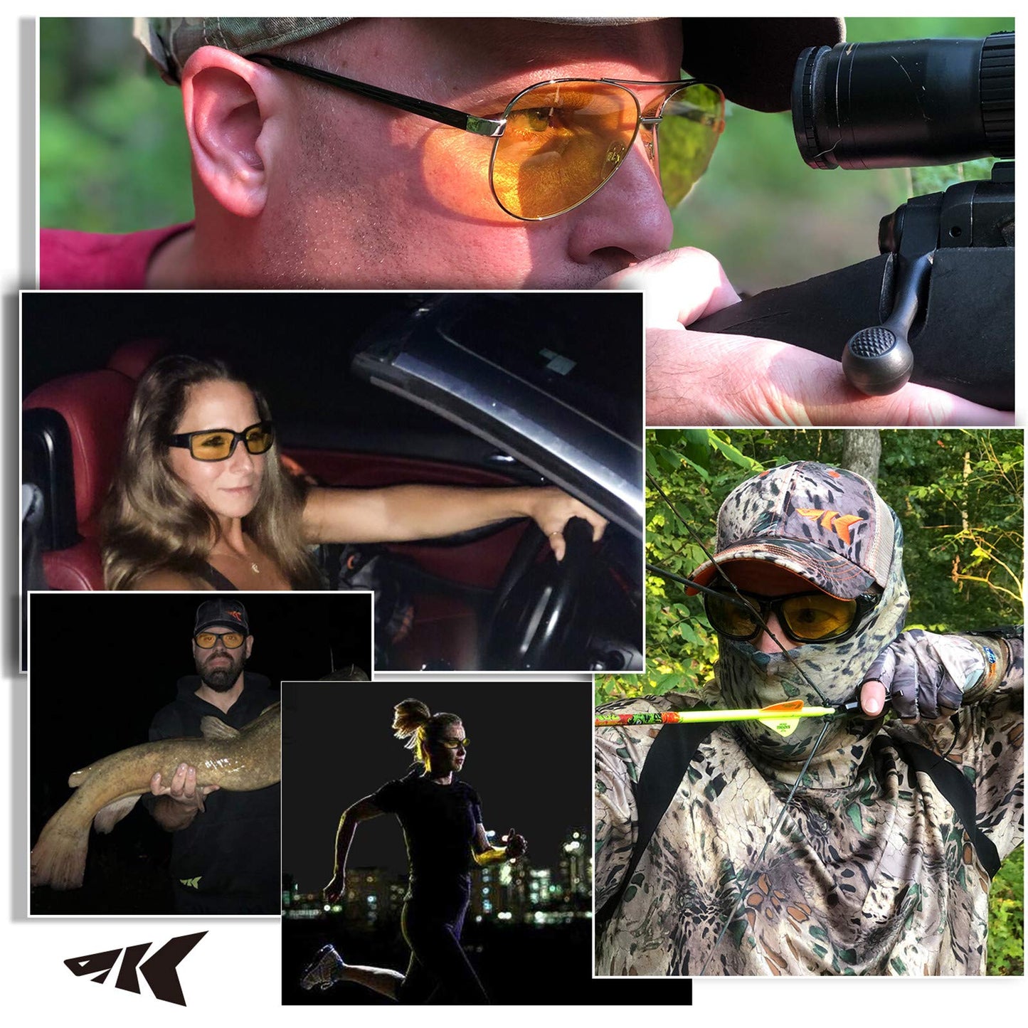 KastKing IllumiLens Night Vision Glasses, Night Driving Glasses for Men Women, Reduce Glare and Enhance Vision