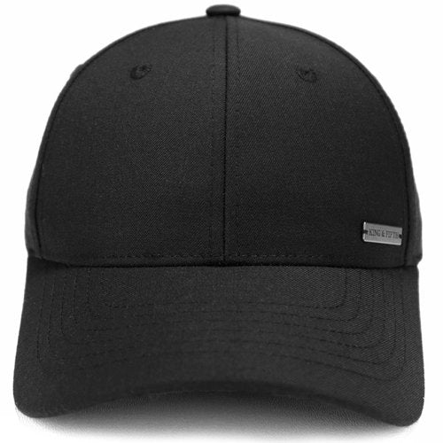 Fashion Baseball Hats for Men by King & Fifth | The Senna Baseball Cap with Low Profile & Menswear Fabric + Baseball Caps (US, Alpha, Small, Medium, Black Menswear)