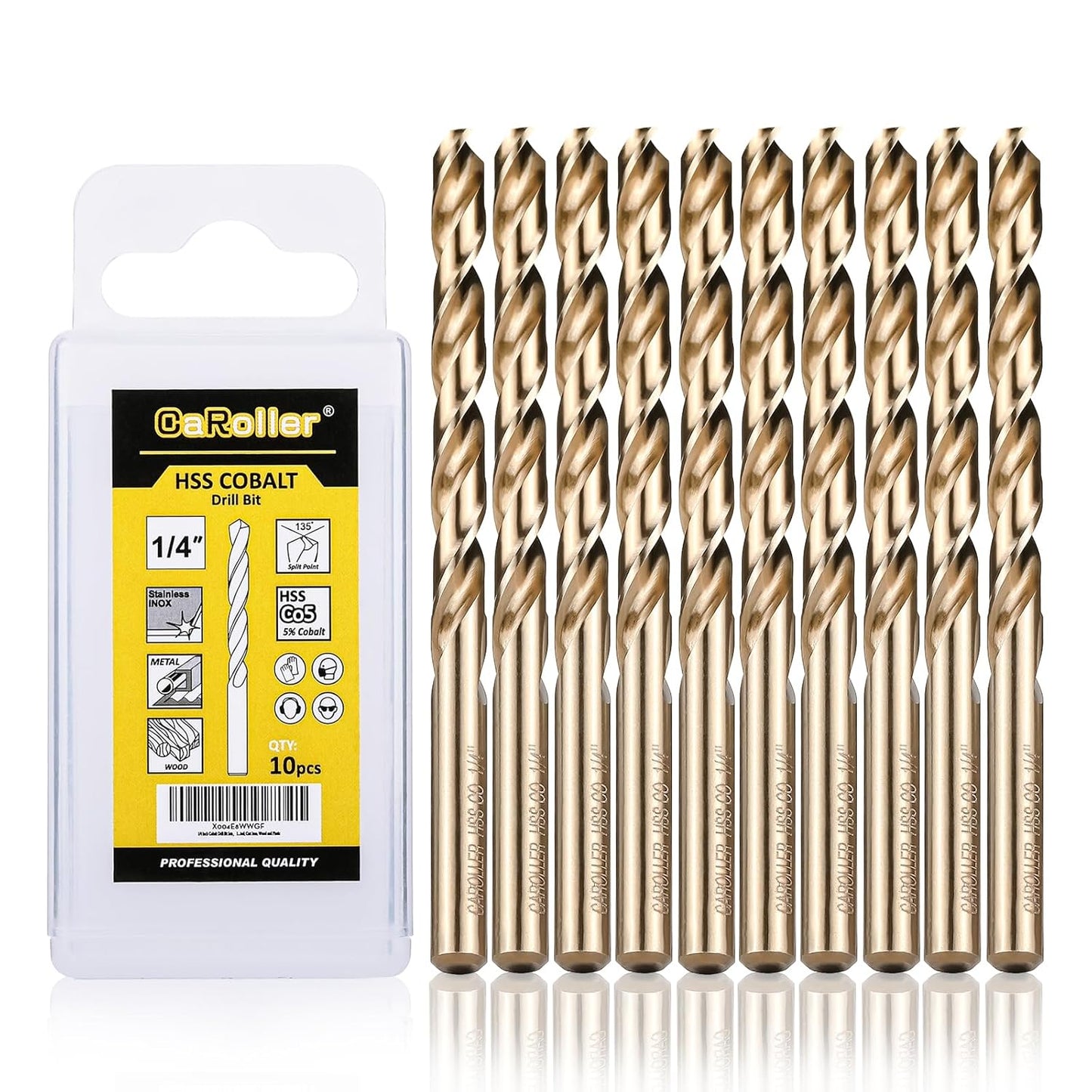 29-Piece High Speed Steel Drill Bit Set with Metal Indexed Case - 135° Tip for Wood, Plastic & Stainless Steel