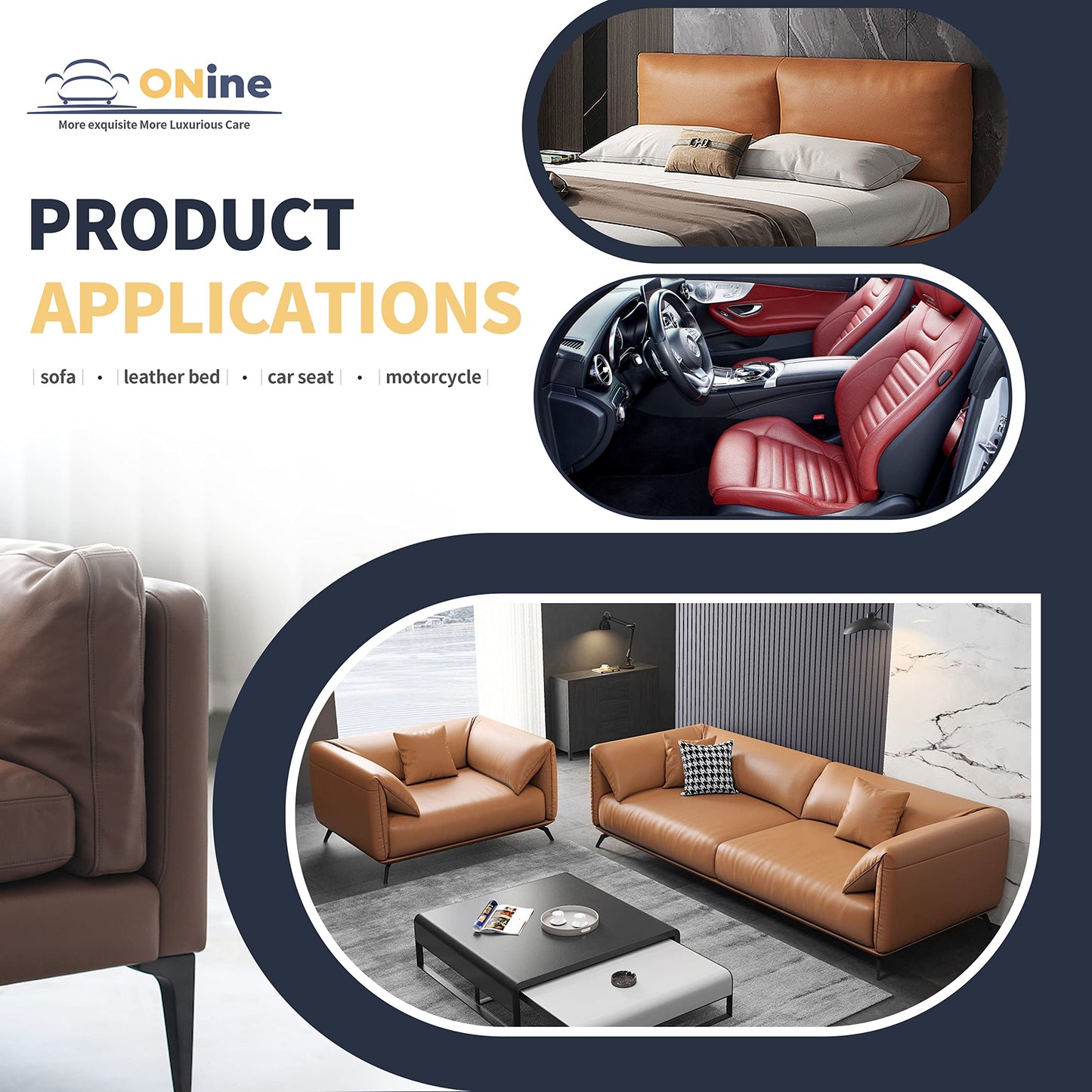 ONine Leather Repair Patch,Leather Repair Tape, 8 x 48 inches Leather Repair Patch for Furniture,Vinyl Repair kit,Leather Couch Patch,for Sofas, Furniture, car Seats(Black)