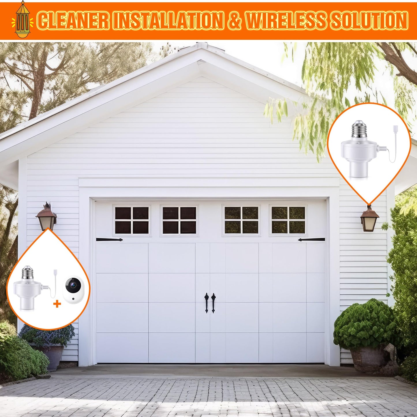 1 Pack E26 Light USB Socket Adapter, Lamp Socket Power Adapter 5V 1.5A, Light Socket Adapter Compatible with Wyze Cameras v3,v4,v3 Pro, USB Light Socket for Smart Camera, Smart Bulb, GPS, LED Strip