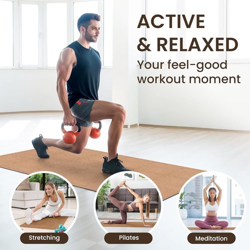 Bemaxx Gym Mats Set - 18 Pcs EVA Interlocking Foam Floor Tiles | 12.6"x12.6"x0.4" | Durable Protective Flooring for Home Gym, Workout, and Playroom