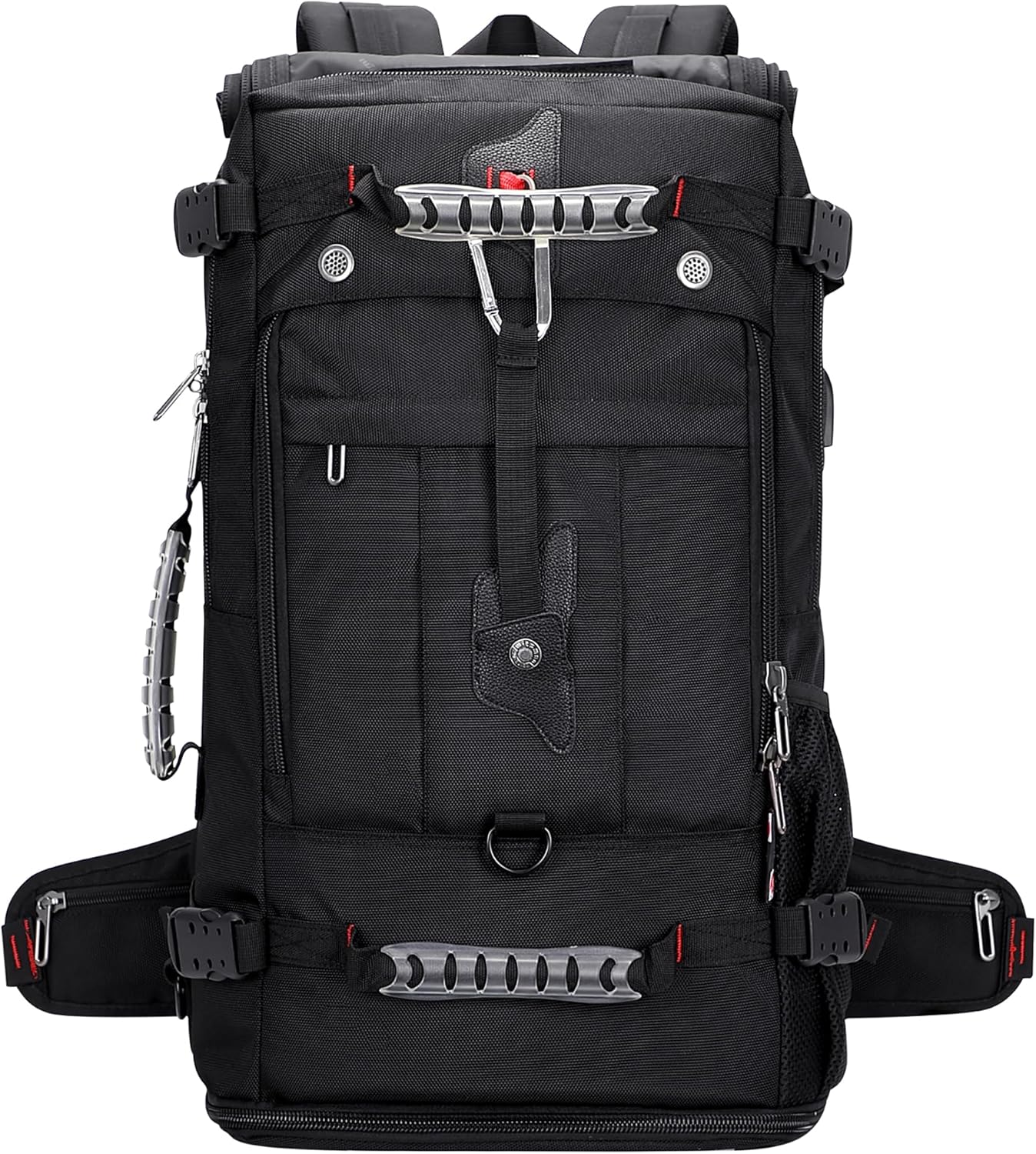 WITZMAN Travel Backpack - Convertible Duffle Luggage Bag for 17-Inch Laptop - Black