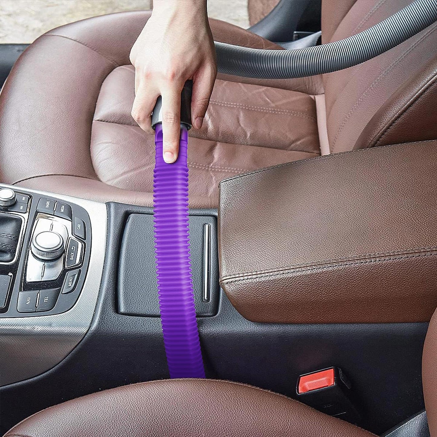 Sealegend Dryer Lint Vacuum Attachment Compatible with Dyson V15 V12 V11 V10 V8 V7 Gen5 Cordless Vacuum Cleaner, Flexible Dryer Vent Cleaner Kit Lint Removal Tool Purple