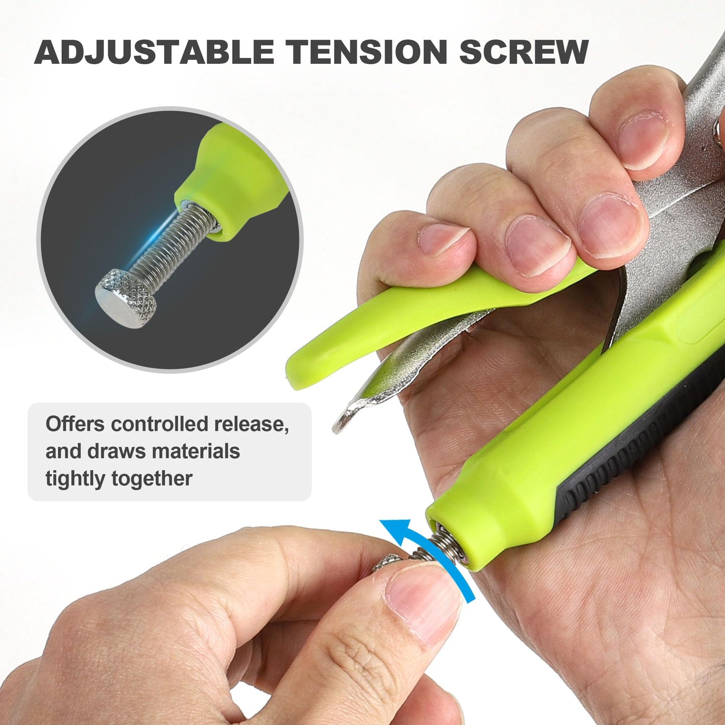 FASTPRO 4-Piece Locking Pliers Set with Heavy Duty Grip, 5", 7" and 10" Curved Jaw, 6-1/2" Long Nose Locking Pliers Included, Vise Grip Wrench Set, Green