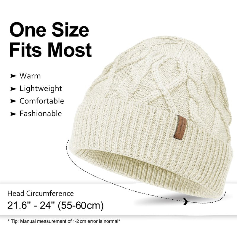 YesMerino Winter Beanie for Men and Women, Merino Wool Knit Cuffed Hat, Lightweight Soft Breathable Quick-Dry Warm Cap, Unisex Blend Cold Weather Outdoor for Gift ,Running, Hiking, Hunting, Beige