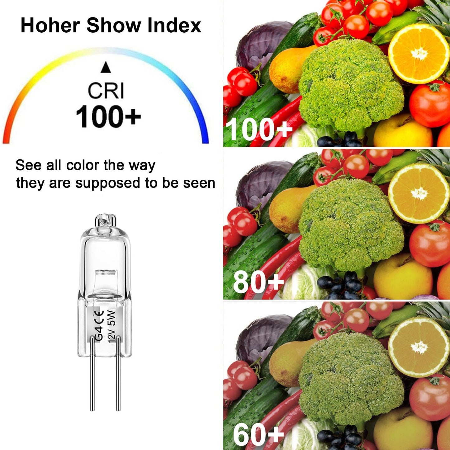 WeshLMPO G4 Bulb 5W Halogen Light Bulb 2 Pin 12V G4 Light Bulbs Replacement for Under Cabinet Puck Light, Chandeliers, Landscape Lighting Desk Lamp 2700K Warm White