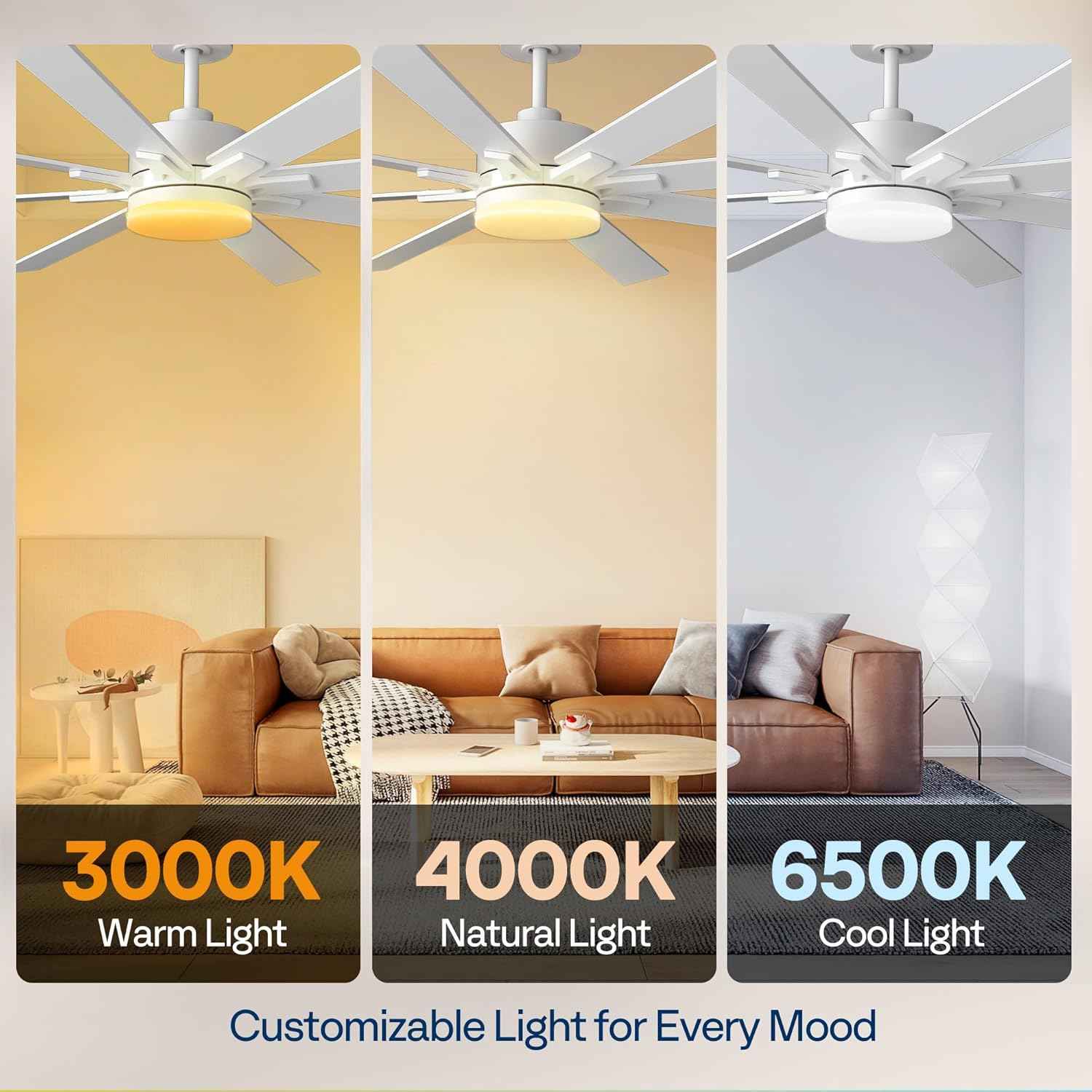 42-Inch VIVOHOME Low Profile Ceiling Fan with Lights & Remote - Dimmable, Quiet, Reversible for Bedroom & Living Room
