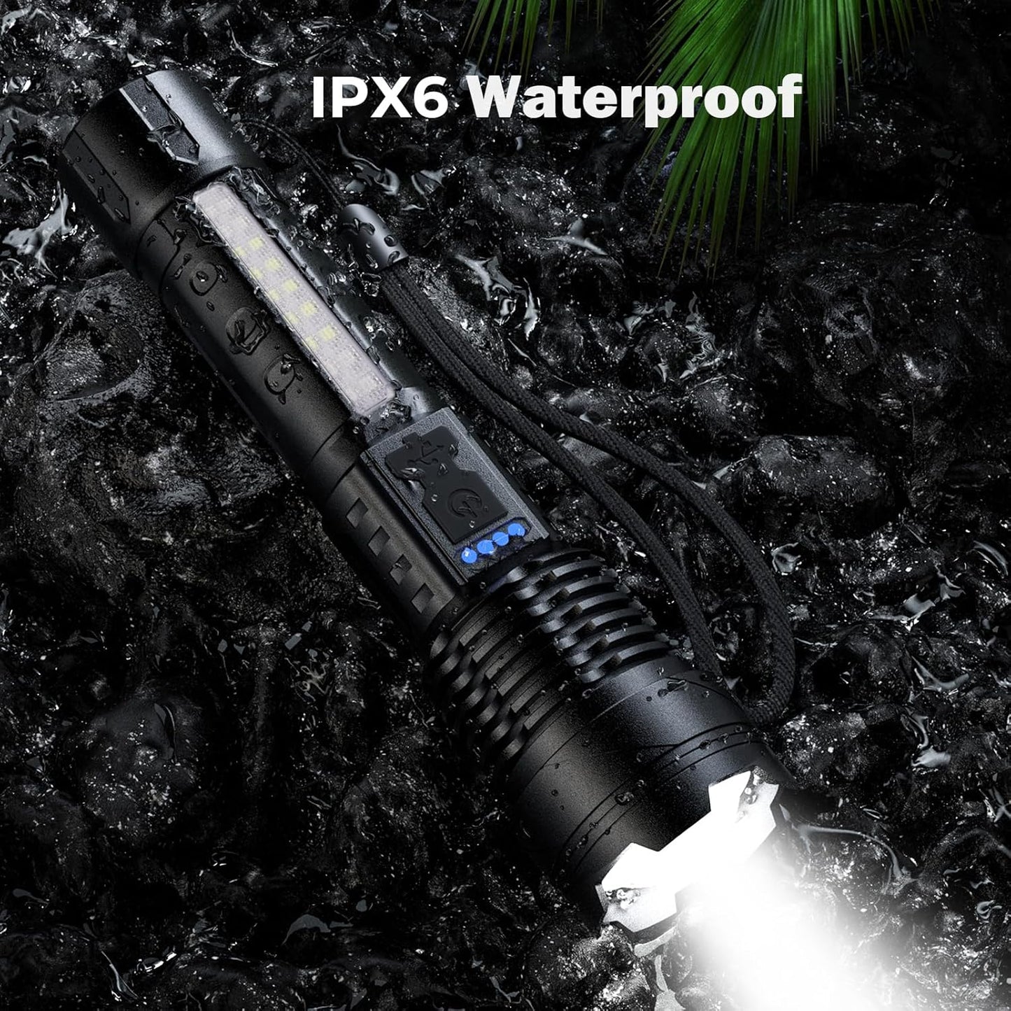 Rechargeable High Lumens Flashlight 2 Pack - 990000 Lumen Super Bright LED, 7 Modes, IPX6 Waterproof for Camping & Emergencies