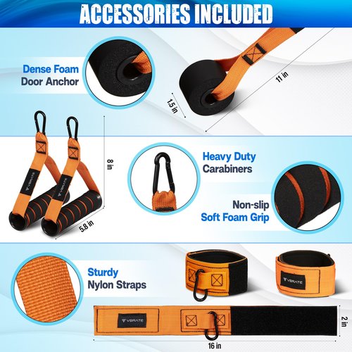 Resistance Bands Set, 360lbs Heavy Exercise Bands with Handles, Door Anchor, Ankle Straps - Fitness Bands for Working Out Men, Workout Bands Set for Muscle Training, Strength, Slim, Yoga