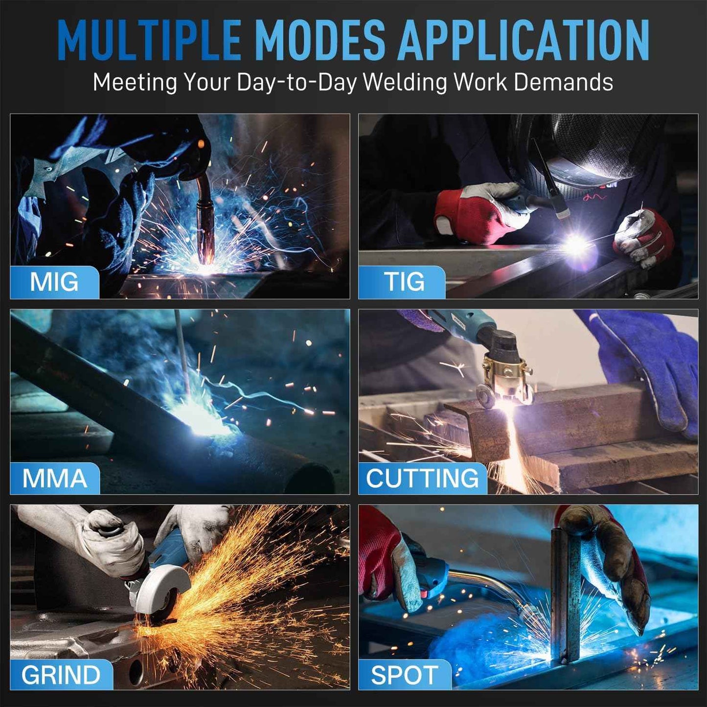 ANDELI Auto Darkening Welding Helmet - 180° Panoramic View, Solar & Rechargeable, True Color Shade 4/5-9/9-13
