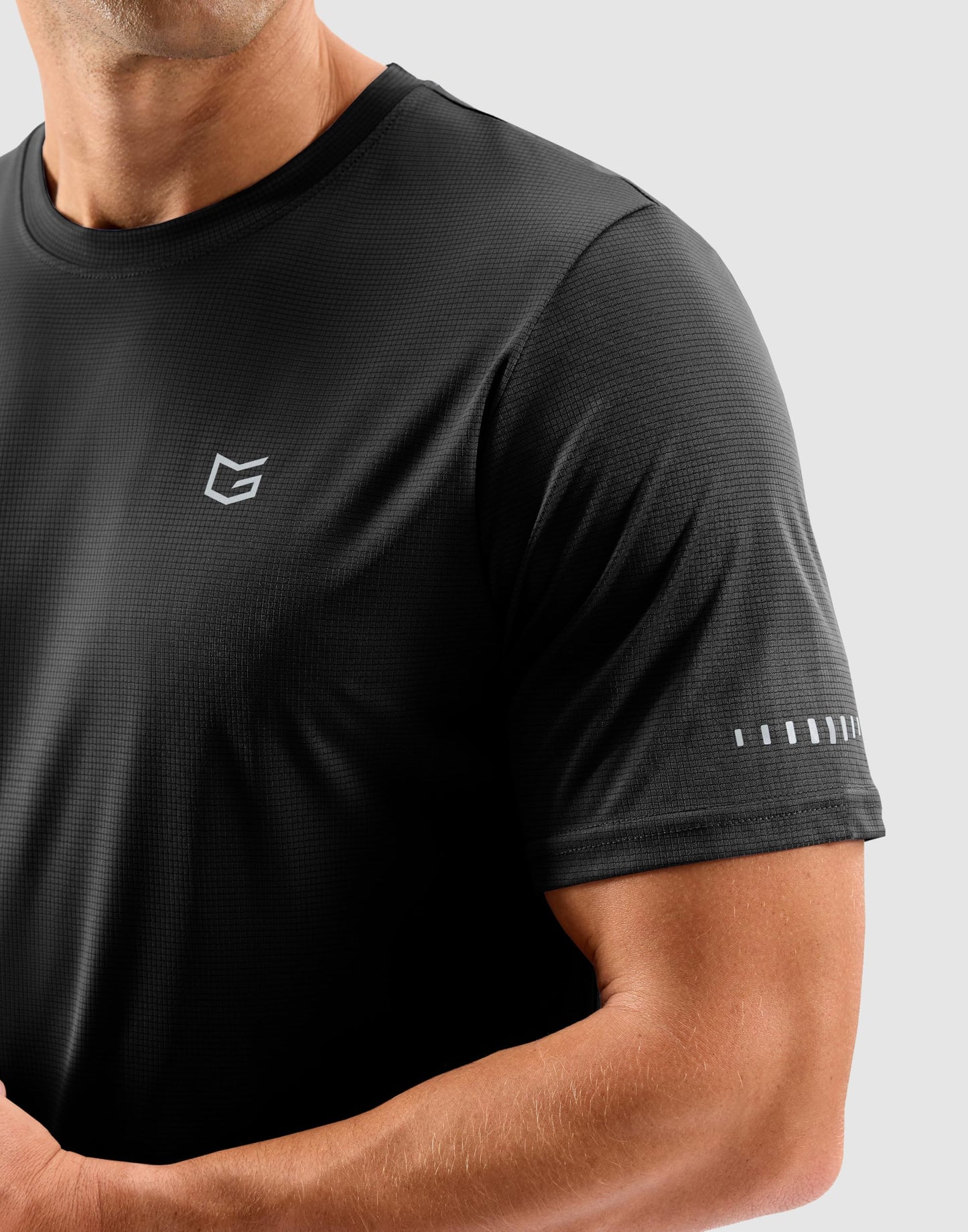 Men's Workout Breathable T-Shirts Dry Fit UPF 50+ Sun Shirts Quick Dry Cooling Tee for Athletic, Running, Hiking (Black, 2XL)