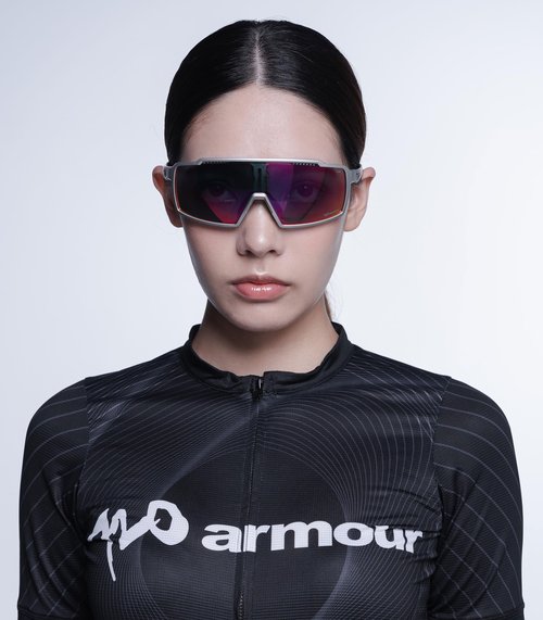 720armour A-Fei Sports Sunglasses, UV400 Protection, for Running, Cycling, Baseball (Matte Silver Frame With Red Lens)