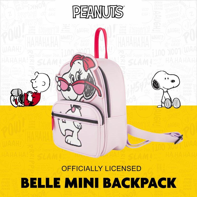 Peanuts Backpack, Mini Travel Bag, Belle with Sunglasses, Lilac, One Size