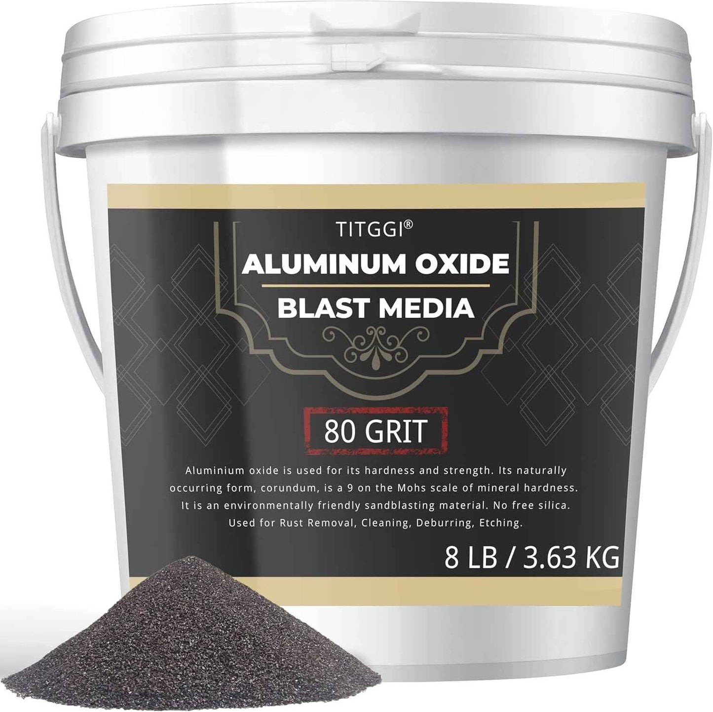 Premium 100 Grit Aluminum Oxide Blast Media - 19lbs High Abrasive Sand for Metal Blasting