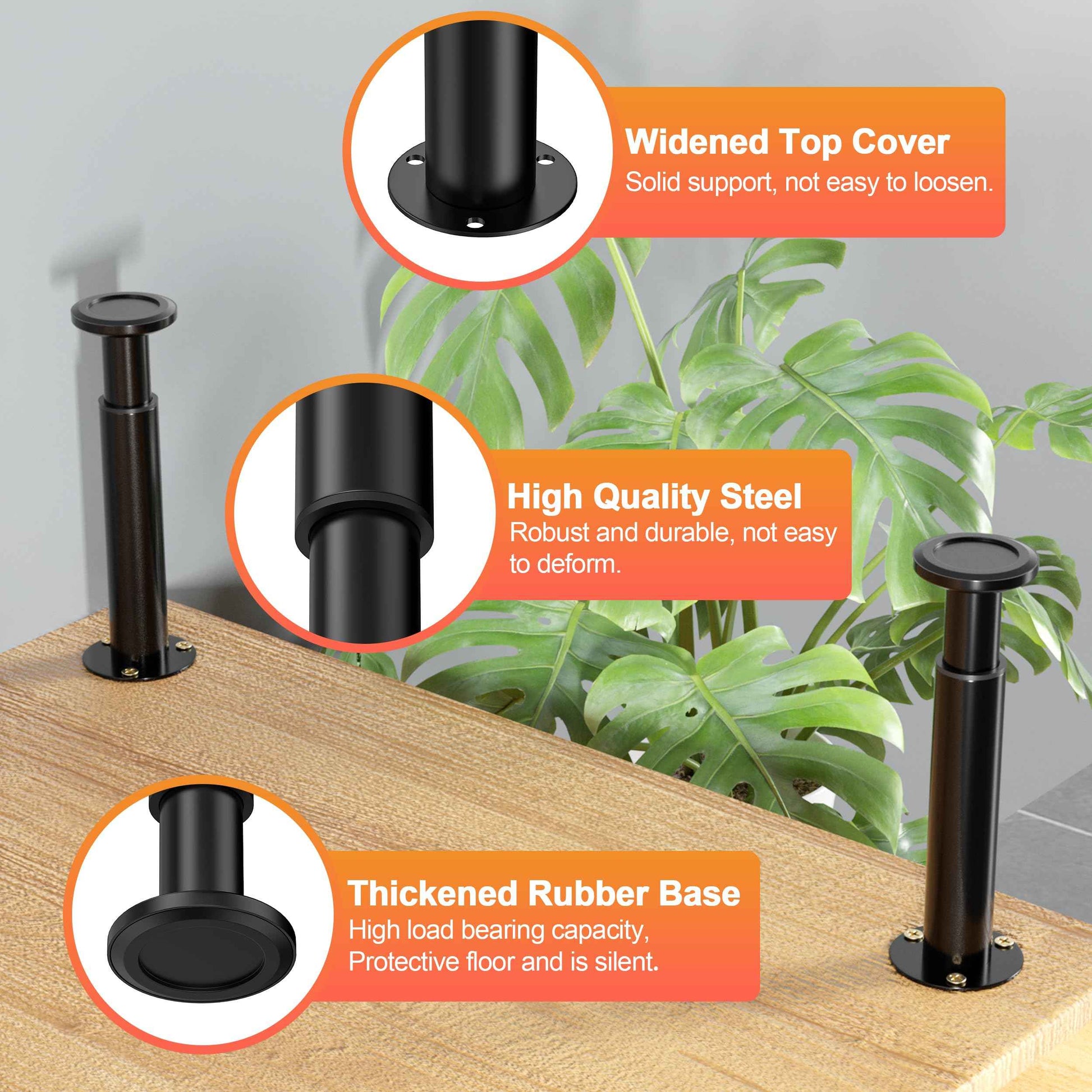 Wlrrcwdttc 4 Pcs Metal Adjustable Furniture Legs 3.15-4.72 inch, Adjustable Cabinet Legs for Sofa/Bed/Chair/Couch/Dresser/Table,Heavy Duty Bed Replacement Support Legs for Bed Frame/Bed Center Slat