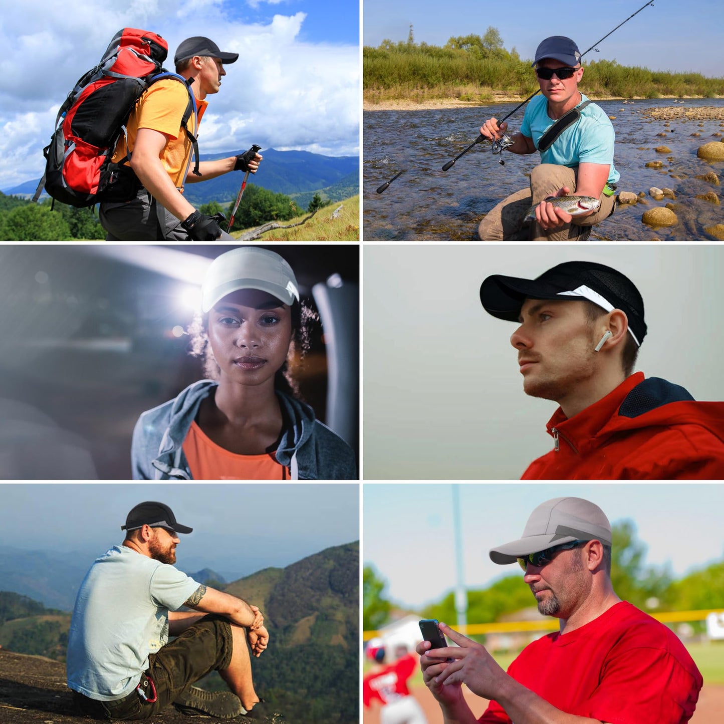 GADIEMKENSD Running Hat, Mens Outdoor Hat Unstructured Baseball Cap UPF 50 UV SPF Exercise Run Caps Reflective Breathable Light Sun Hats Quick Dry Mesh Summer Sports Hat Cap Men Woman Under 10 Gray