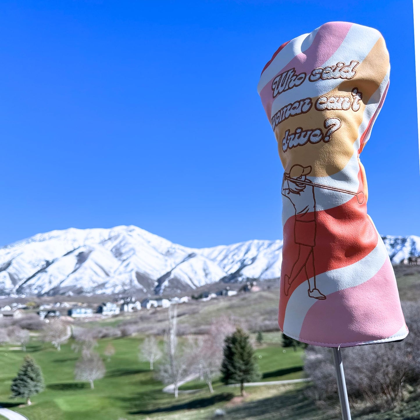 Driver Headcover Funny for Women - Who Said Women Can't Drive? | Inappropriate Driver Covers for Golf Clubs Gift | Ladies Golf Drivers Head Covers | Waterproof Faux Leather Putter Cover