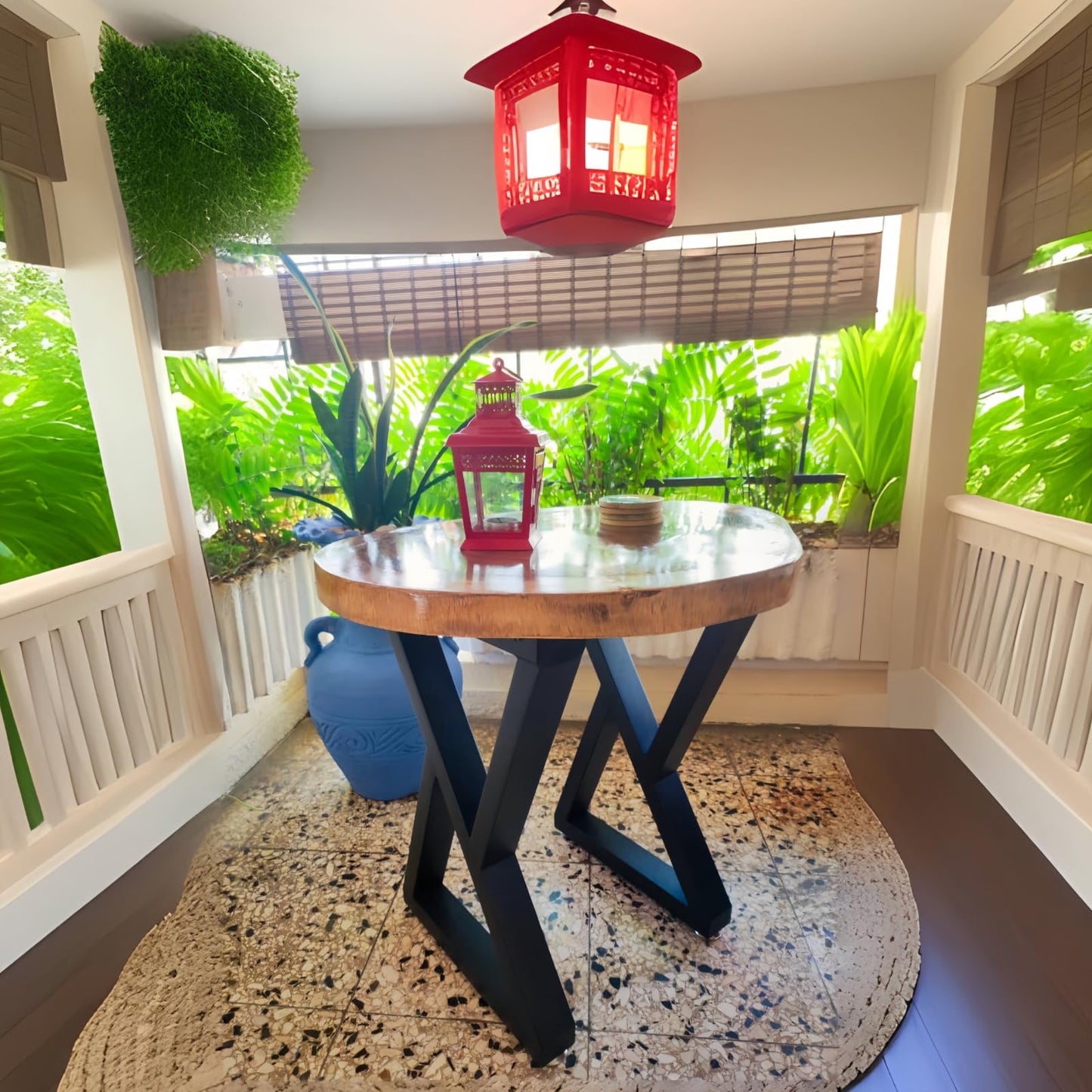 Rioychan 24 Inch Metal Table Desk Legs, Industrial Style Home DIY Project for Furniture,Nightstand,Coffee/End/Side Table Legs with Adjustable Floor Protector, Black (H24” x W14.2”, 2Pcs)