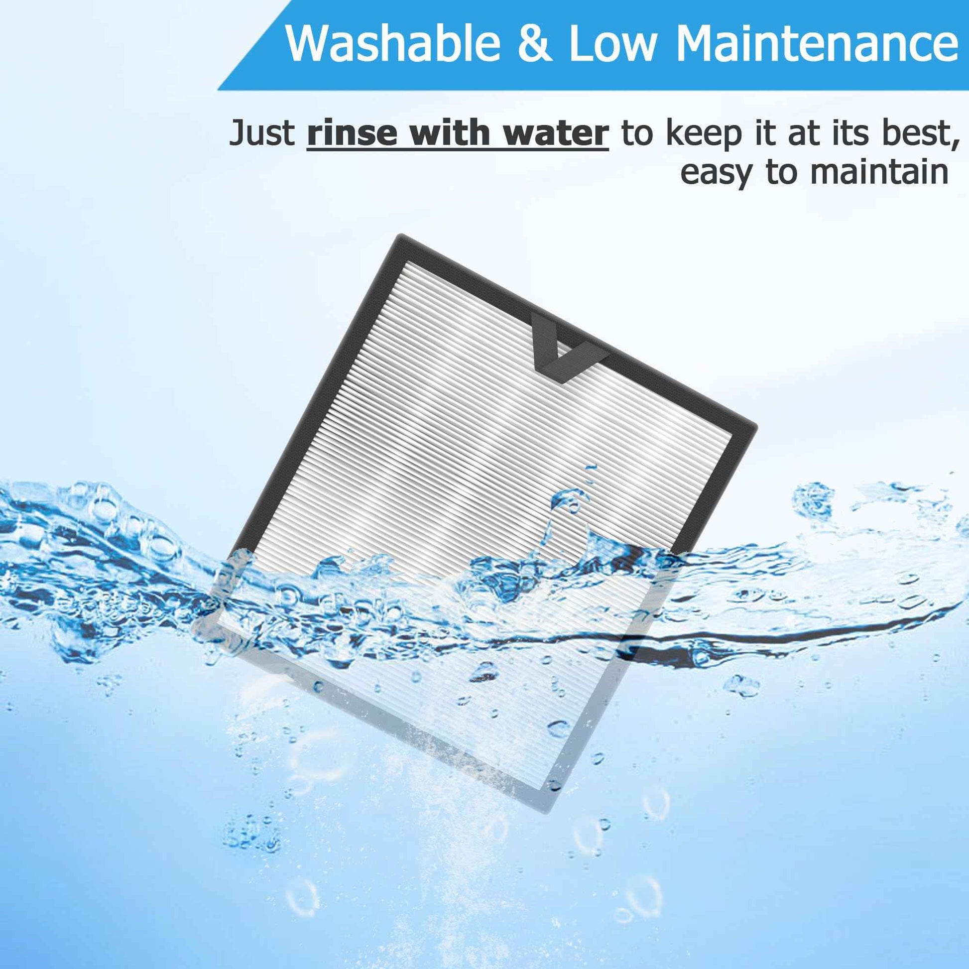 Vegebe Vital 100S 𝐖𝐚𝐬𝐡𝐚𝐛𝐥𝐞 Replacement Filter Fit for Levoit Vital 100S / 100S-P Air Purifier, H13 HEPA with High-Efficiency Activated Carbon, Part # Vital 100S-RF
