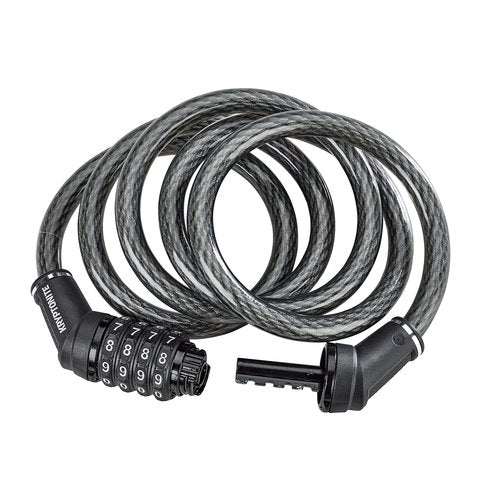 Kryptonite Resettable Combination Bike Lock Cable, 6ft. x 12mm Braided Steel Cable Anti-Theft Security Bicycle Lock with Keys for Outdoor Equipment, Bicycles, Scooters, Fence, Gate