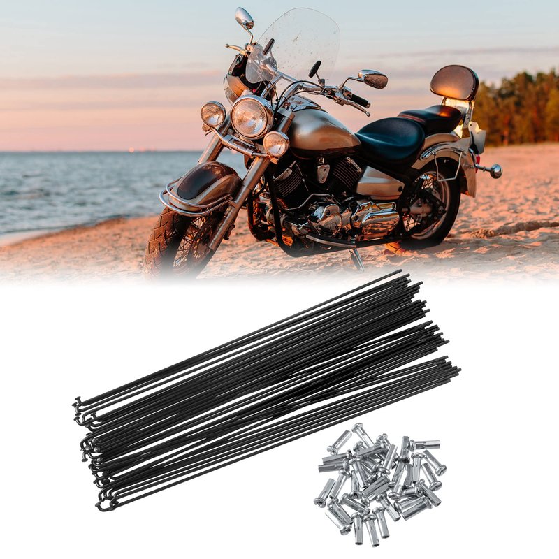 X AUTOHAUX 36 Pcs Bicycle Steel Spokes 14G Bike Spoke 222mm Length with Nipples for Most Bicycle