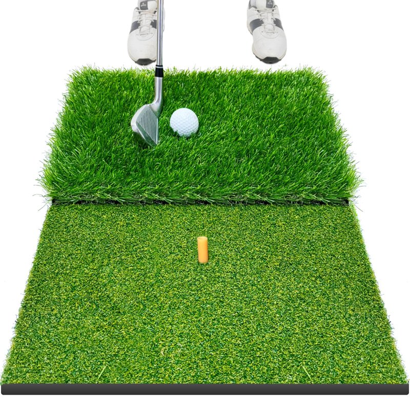Golf Hitting Mat,Golf Mat for Practice Indoor/Outdoor, High-Elasticity Artificial Turf Mat, Portable Golf Swing Training Mat for Garage Simulator Chipping Driving Training(16"*23"-10MM)