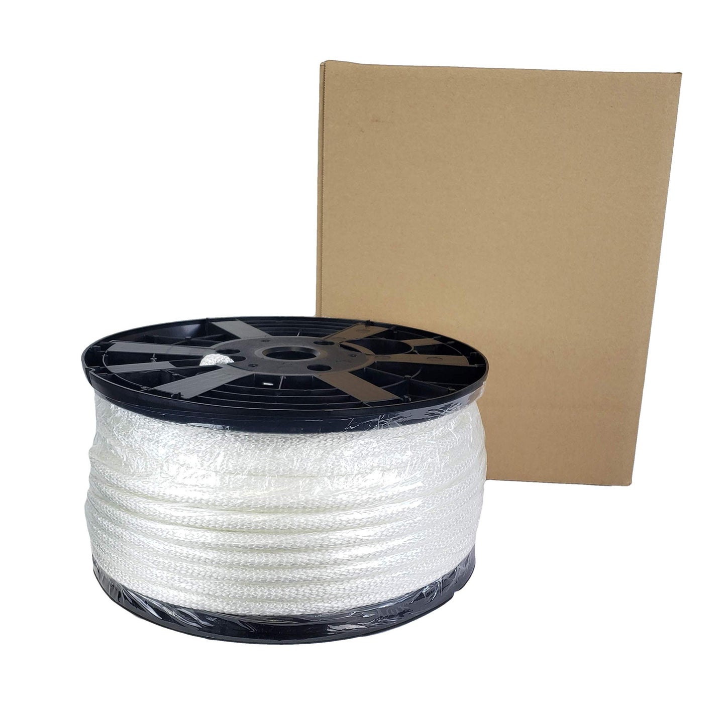 QNR 3/8 inch Knotrite Nylon Rope - 250 Foot Spool | 100% Nylon - Solid Braid - Dyeable - Industrial Grade - High UV and Abrasion Resistance