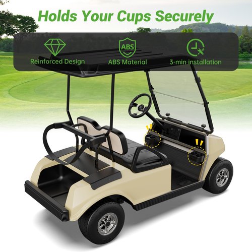 10L0L Golf Cart Dual Cup Holder for Club Car DS 1993-Up Gas & Electric, Golf Cart Storage Accessories, OEM# 1016811 101708301 (2 Pack)