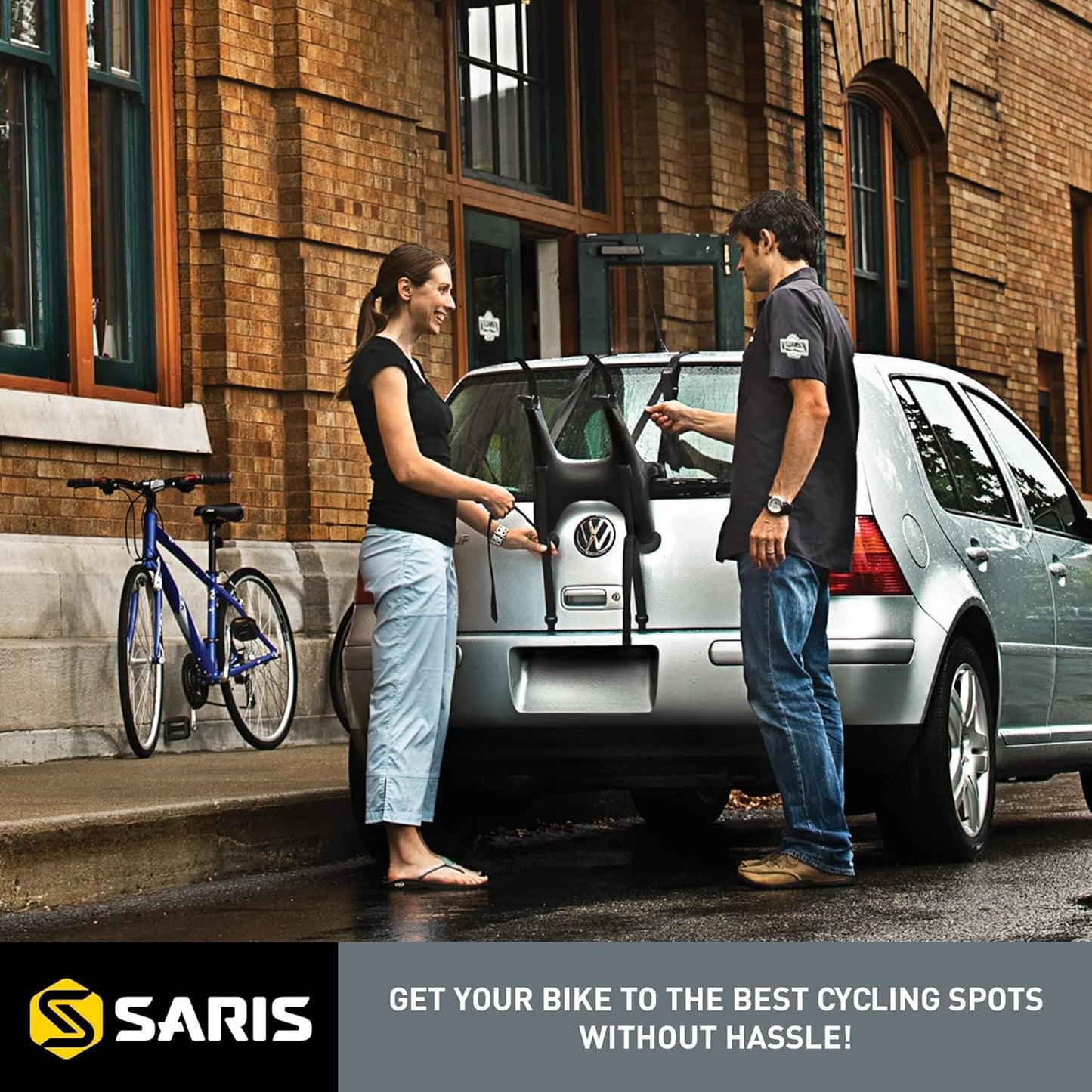 Saris Solo Bike Rack - Lightweight 1-Bike Trunk Mount Carrier for Cars & SUVs | Tool-Free & Compact
