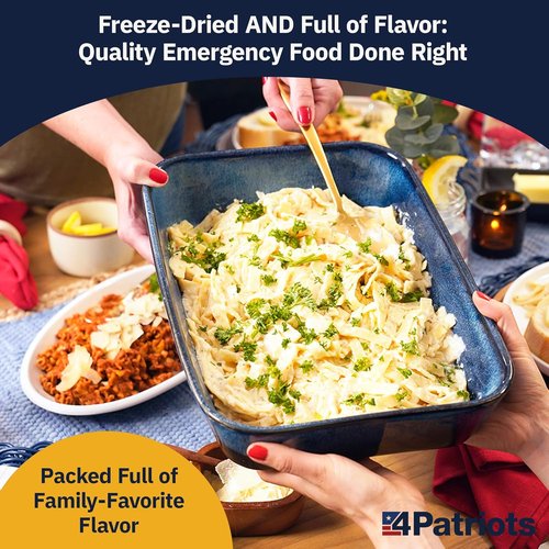 4Patriots 4-Week Survival Food Kit - Long-Lasting Emergency Supply with 192 Servings, 25-Year Shelf Life