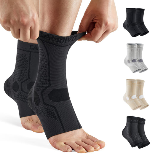 CAMBIVO 1 Pair Ankle Braces for Men and Women, Ankle Compression Socks for Foot Pain, Daily Wear, Fitness, Working, Achilles Tendonitis Relief Ankle Sleeve