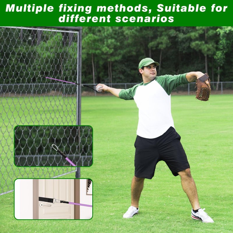 Olodeer Baseball & Softball Resistance Bands - High Elasticity Arm Trainer with Interchangeable Grips for Strength Training, Warm-Ups & Throwing Velocity for Baseball/Softball Training Equipment