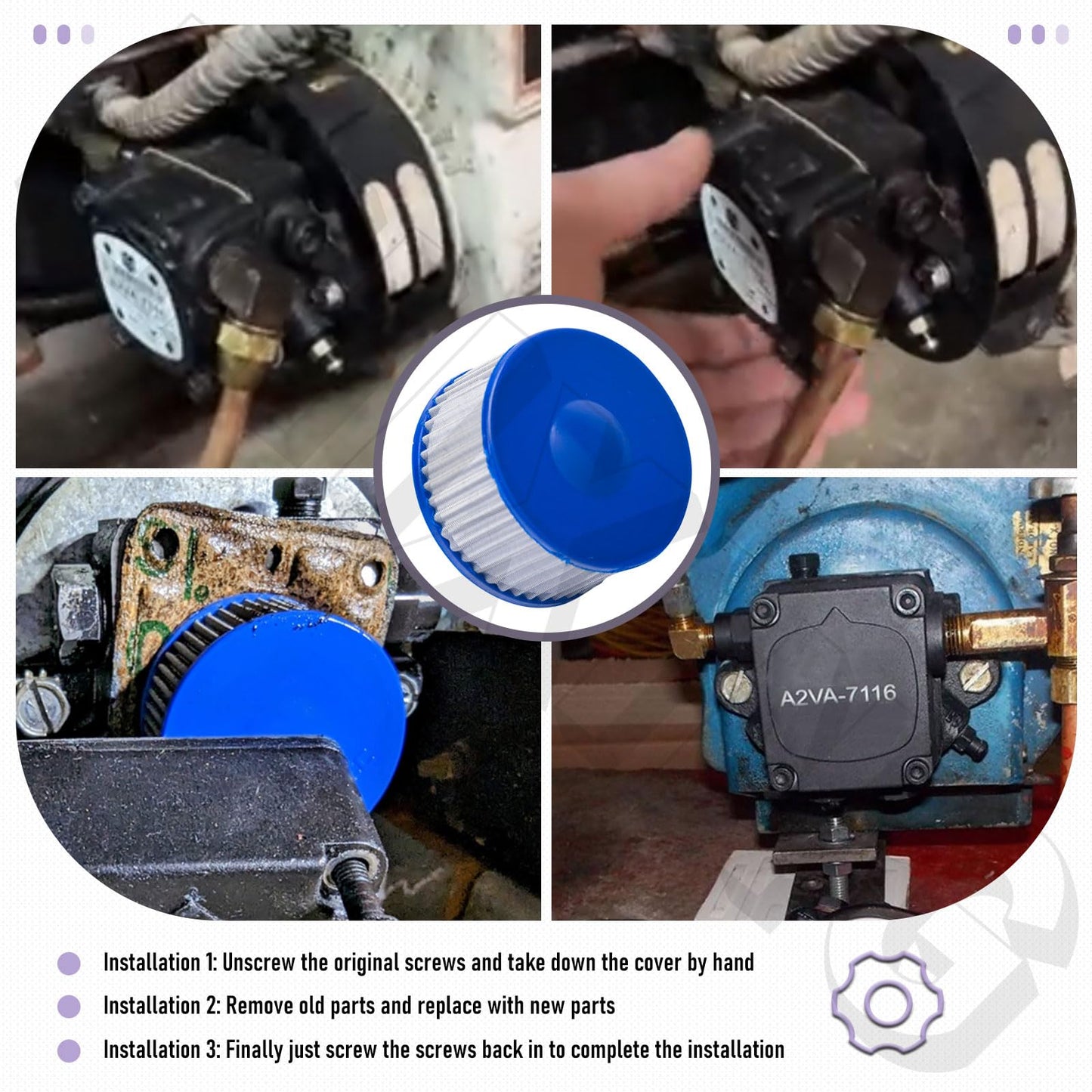 ZHIXING A2VA7116 A2EA6520 Strainer Kits Compaible with Suntec -Beckett Oil Burner, Includes Gaskets A2VA7116 A2EA6520 for SSC 109 3715101 RS939 A2VA-7116 A2EA-6520 A1VA-7112