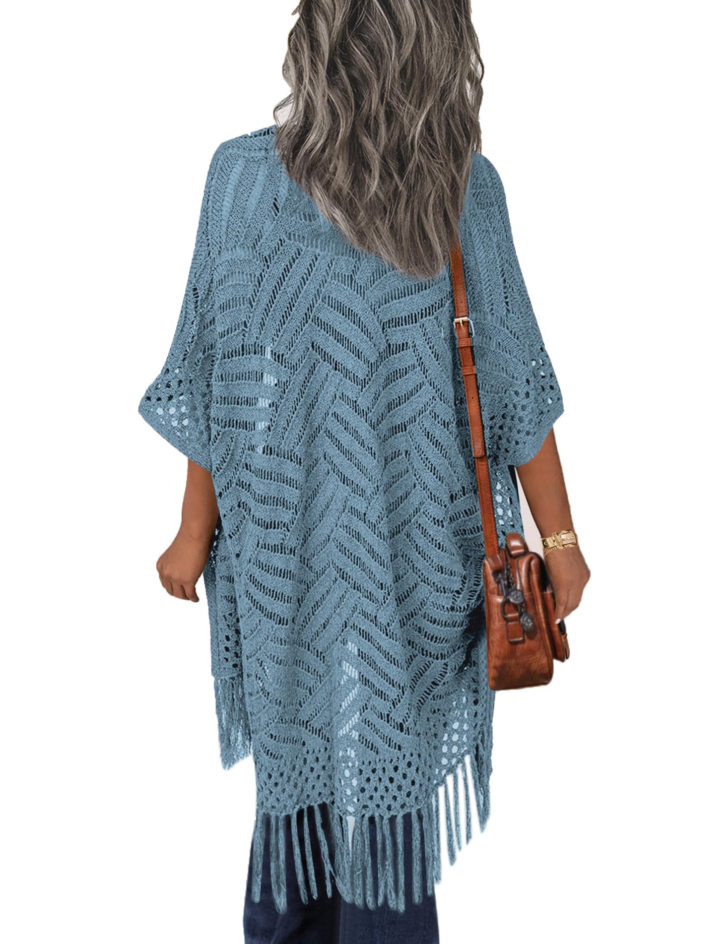 HOTOUCH Womens Lightweight Crochet Cardigan Summer Kimono Cardigan Sweaters