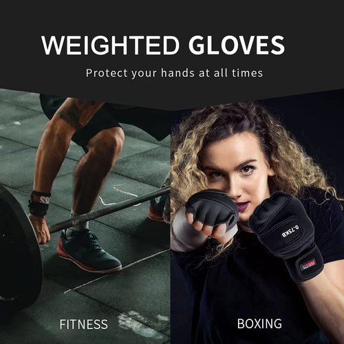 Ritammi Weighted Gloves 4lb (2lb Each), Fitness Soft Iron Gloves with Wrist Support for Gym Boxing Strength Training, Cross Training, Gifts for Men, Dad, Husband