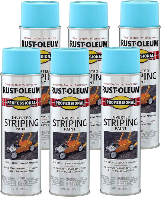 Rust-Oleum Professional Inverted Striping Spray Paint, 18 oz, Black - 6 Pack
